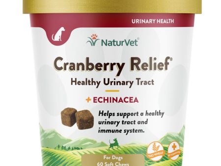 15% OFF: NaturVet Cranberry Relief Plus Echinacea Soft Chew Supplement For Dogs 60 count Hot on Sale